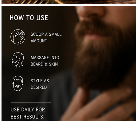Natural Beard Balm for Men – Vegan Beard Softener & Styler 30g